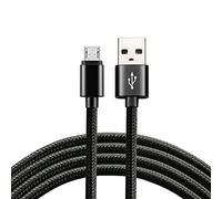 everActive CBB-0.3MB Micro USB Cable Nylon Fast Charging Up to 2.4A 30 cm Long Black