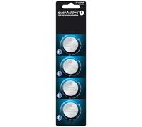 everActive CR3032, 3 V, lithium button cell batteries, most powerful battery, 10 year shelf life, pack of 4, 1 blister card