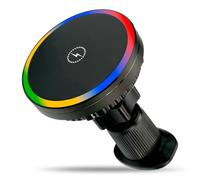 everActive MC-W15 Pro Magnetic Car Phone Holder with 15W Induction Charger - MagSafe Compatible, Active Cooling, 12N Super Magnets, 360° Rotation, RGB LED, Air Vent Mount