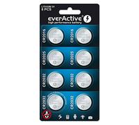 everActive Mix 2X CR2016, 2X CR2025, 4X CR2032 3V Lithium Button Cell Batteries, High Performance Battery, 10 Year Shelf Life, Pack of 8 -1 Blister Card