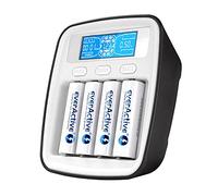 Everactive NC1000M Professional Fast 4 Battery Charger with LCD Display, Capacity Test, USB Type-C Female