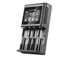 EverActive Professional Fast 4 x 18650 AAA AA C D Battery Charger - Large LCD Display - Capacity Test Model: UC-4000