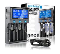 EverActive UC-4200 Pro LCD Smart Battery Charger for Li-Ion/NiMH, 6 Slots