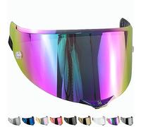 Everalo Compatible with Agv Corsa Visor - Corsa R - Pista - Pista Gp - Pista Gpr - Pista Gp RR - Gt Veloce - Veloce S - Race 3 Pinlock and TearOff Ready (Rainbow)