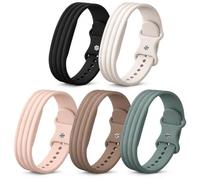 EverArt 5 Pack Sport Silicone Strap Compatible with Google Fitbit Air Band, Soft Breathable Waterproof Wristband for Women Men