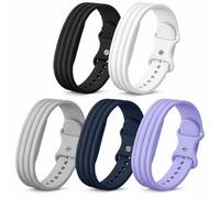 EverArt 5 Pack Sport Silicone Strap Compatible with Google Fitbit Air Band, Soft Breathable Waterproof Wristband for Women Men