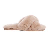 Everau Australia Real Sheepskin Dove Crossover Slides With Rubber Sole In Dusty Pink Dusty Pink 3