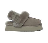 Everau Australia Real Sheepskin Fantail Leather Platform Slippers With Two Removable Straps With Eva Sole In Light Brown Light Brown 6
