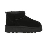 Everau Australia Real Sheepskin Heron Ultra Mini Platform Boots With Eva Sole In Black Black 5