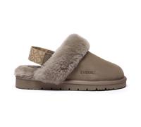 Everau Australia Real Sheepskin Pelican Removable Strap Slingback Slippers With Eva Sole In Brown Brown 4