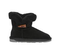 Everau Australia Real Sheepskin Robin Horn Toggle Button Mini Boots With Tpr Sole In Black Black 3