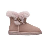 Everau Australia Real Sheepskin Robin Horn Toggle Button Mini Boots With Tpr Sole In Dusty Pink Dusty Pink