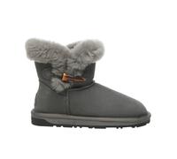 Everau Australia Real Sheepskin Robin Horn Toggle Button Mini Boots With Tpr Sole In Grey Grey 9