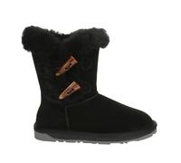 Everau Australia Real Sheepskin Stork Horn Toggle Button Short Boots With Tpr Sole In Black Black 6