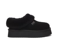 Everau Australia Real Sheepskin Topknot Leather Platform Slippers With Eva Sole In Black Black 8