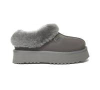 Everau Australia Real Sheepskin Topknot Leather Platform Slippers With Eva Sole In Grey Grey 7