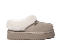 Everau Australia Real Sheepskin Topknot Leather Platform Slippers With Eva Sole In Light Sand Light Sand 5