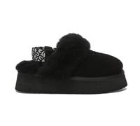 Everau Australia Real Sheepskin Wagtail Removable Strap Platform Slippers With Eva Sole In Black Black 4