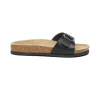 Everau Australia Swan Leather Easy Slip-On Sandals In Black Black 7