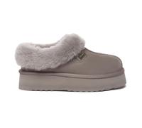 EVERAU Australia Women Topknot Leather Platform Slippers, Brown, UK WOMEN 5/UK MEN 5