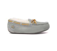 EverAu Australia Women's Crested Leather Loafer in Light Grey | Size: 3