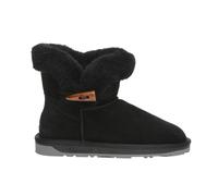 EverAu Australia Women's Real Sheepskin Robin Horn Toggle button Mini Boots with TPR Sole in Black | Size: 3 EverAu Australia Black 3