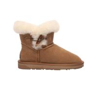 EverAu Australia Women's Real Sheepskin Robin Horn Toggle button Mini Boots with TPR Sole in Brown | Size: 8