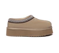 EverAu Australia Women's Real Sheepskin Wonga Leather Platform Slippers with EVA Sole in Light Sand | Size: 6 EverAu Australia Light Sand 6