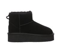 EverAu Australia Women's Real Wool Dusky Leather Platform Short Boots with Rubber + EVA Sole in Black | Size: 9