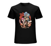 EVERBAB Men Short Sleeve T-Shirt JJBA Gyro Zeppeli and The SBR Crew Steel Ball Run T Shirt t-Shirt Black XL