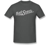 EVERBAB Men's Bob Seger The Silver Bullet Band T Shirt Grey L