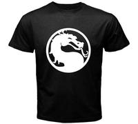 EVERBAB New Mortal Kombat Logo Tournament Movie LIU Kang Men's Black T-Shirt Black L