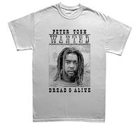 EVERBAB Wanted Dead Or Alive Peter Tosh Poster T Shirt White XL