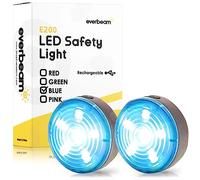 Everbeam E200 LED Bicycle Lights Front and Rear Rechargeable | Powerful Waterproof Safety Clip On LED Light Set Are Great For Runners, Cycling, Dog Walking - Includes Straps For Wearing - 2 Pack, Blue
