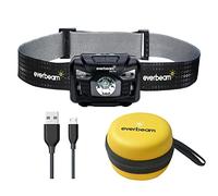 Everbeam H6 Pro LED Head Torch Headlamp, Motion Sensor Control, 650 Lumen Bright 20 Hours Runtime 1200mAh Battery Powered USB Rechargeable Headlight (1 Pack)