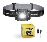 Everbeam H6 Pro LED Head Torch Headlamp Motion Sensor Control 650 Lumen Bright 30 Hours Runtime 1200mAh Battery USB Waterproof Headlight Work 1 Pack