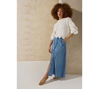 EVERBELLE Light Denim Button Through Maxi Skirt 14