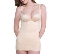 Everbellus Women's Open Bust Shapewear Smoothing Vest Seamless Tummy Control Body Shaper Beige Medium