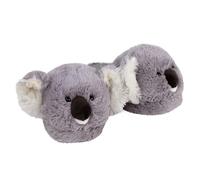 Everberry Fuzzy Koala Slippers - Gray Plush Koala Bear House Slippers