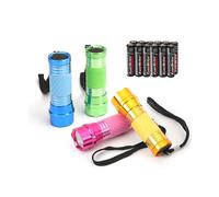 EverBrite 4-Pack LED Flashlight Mini Torch, 90mm Small Torches, Colorful Glow in Dark Torch Light, Camping Hiking Outdoors Party-Lightweight, Batteries Included
