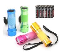 EverBrite 4-Pack Small LED Torches, Batteries Included, Thick-Walled Aluminium Pocket Flashlight Set for Party Favours, Camping, Gifts, and Emergency Use