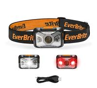EverBrite Head Torch Rechargeable, LED Headlight Super Bright with Red Light, 250 Lumen 4 Modes Lightweight Headlamp, for Power Cuts, Emergency, Running, Hiking