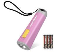 EverBrite Mini LED Flashlight - Lightweight (46g) Torch with Soft Yellow Light for Reading, Camping, and Emergencies - Pink