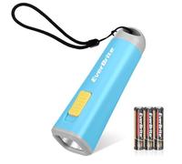 EverBrite Mini LED Flashlight - Lightweight (46g) Torch with Soft Yellow Light for Reading, Camping, and Emergencies - Blue