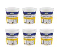 Everbuild 101 Multi-Purpose Linseed Oil Putty, Natural, 1KG, for Wood and Metal Frames, Flexible Seal, Pack of 6