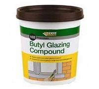 Everbuild 102 Premium Butyl Glazing Compound - Internal and External Use - Premium Grade - Brown - 2kg