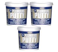 Everbuild 113 Plumbers Putty, Beige, Non-Setting Waterproof Compound for Sinks, Soil Pipes and Waste Water Fittings, 750g, Pack of 3