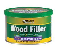 Everbuild 2-Part High Performance Wood Filler - Fast Drying - Weatherproof - Easy to Mix and Apply - Light Stainable - 500g
