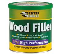 Everbuild 2-Part High Performance Wood Filler - Fast Drying - Weatherproof - Easy to Mix and Apply - Oak - 1.4kg
