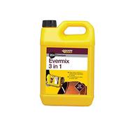 Everbuild 204 Premium Evermix 3 in 1 Triple Action Mortar Admixture - Waterproofs - Plasticises and Retards to Assist Workability - 5 Litre